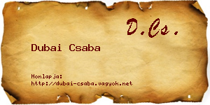 Dubai Csaba névjegykártya