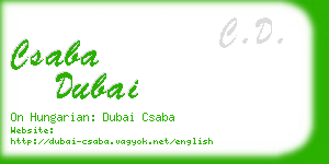 csaba dubai business card